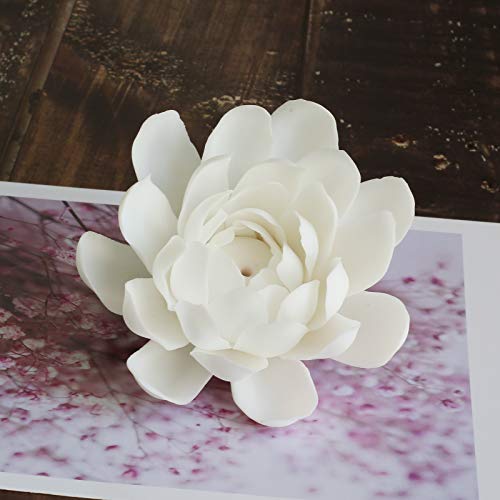 Ceramic Lotus Incense Burner,Flower Insence-Stick Holder with Ash Catcher Incent Holder for Sticks Cones Yoga Studio Living Room Home Decor