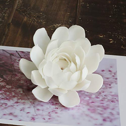 Ceramic Lotus Incense Burner,Flower Insence-Stick Holder with Ash Catcher Incent Holder for Sticks Cones Yoga Studio Living Room Home Decor