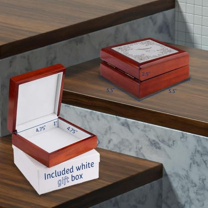 3dRose Letter A Personal Luxury Vintage Glitter Monogram-Personalized Initial Jewelry Box 7 x 7 inch with 4 inch tile