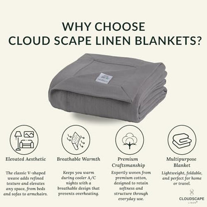 CSL Cotton Blanket Twin, Cooling Summer Blanket, Durable, 68"x92",Dark Grey | 100% Cotton Twin Blanket, Fits up to TwinXL Bed, Soft & Durable for All Season, Softer after every wash,Perfect Git with Tote - color: 09. Dark Grey, size: Twin/ Twin XL (68" x