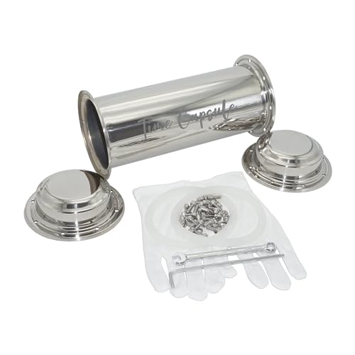 Stainless Steel Time Capsule Kit Engraved Keepsake Box with 50pcs Time Capsule Cards for Letters to The Future, Wedding, Anniversary, Birthday, Graduation Gift (Time Capsule Box+50pcs Cards)