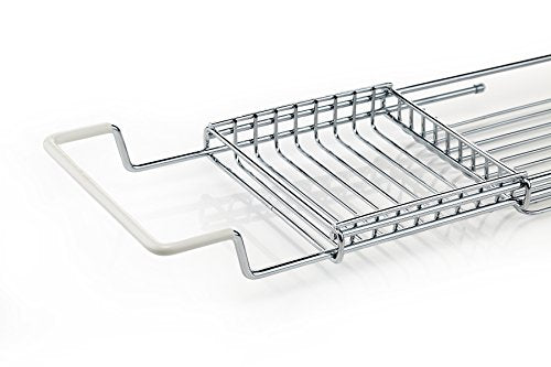 Home Intuition Stainless Steel Expandable Shower Bathtub Tray Over the Clawfoot Tub Bath Caddy