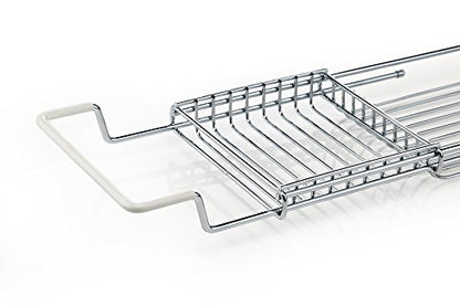 Home Intuition Stainless Steel Expandable Shower Bathtub Tray Over the Clawfoot Tub Bath Caddy