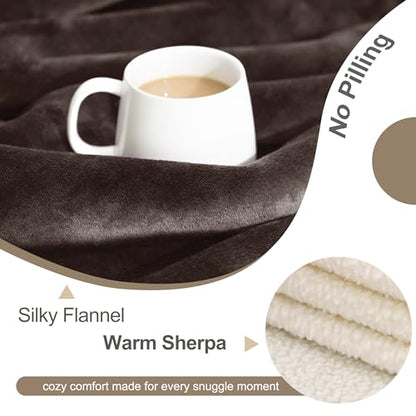 gogobunny Waterproof Bed Blanket, Reversible Sherpa Fleece Throw Blanket for Dog Puppy Cat, Furniture Cover Protects Bed Couch Sofa from Liquid Pee and Pet Fur (Dark Brown, 25x35 inches) - color: Dark Brown, size: 25x35 inches