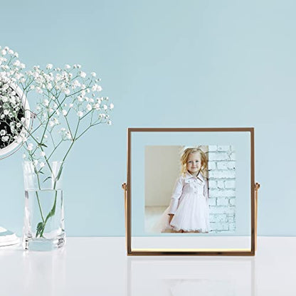 Lawrence Frames Metal Easel Float Picture Frame, 4x4, Gold - color: Gold, size: 4x4