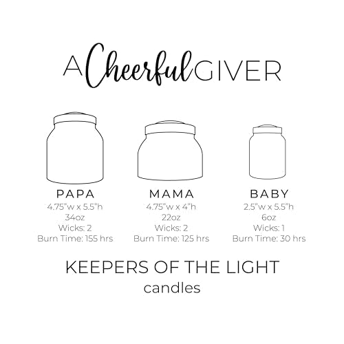 A Cheerful Giver - Nutmeg & Spice - 34oz Papa Scented Candle Jar with Lid - Keepers of The Light - 155 Hours of Burn Time, Gift for Women, Brown - size: 34 oz, style: Nutmeg & Spice