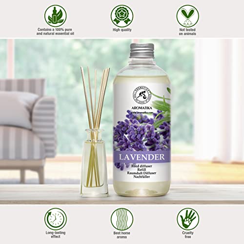 Lavender Reed Diffuser Refill 17 Fl Oz - 500ml - Lavanda Refill - Wardrobe Freshener - Home Fragrance Oil - Air Freshener - Aromatherapy - Essential Lavender Oil Diffuser - Diffuser Refill