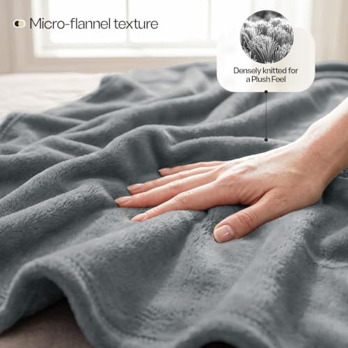 Utopia Bedding Cool Grey Fleece Blanket Twin Size Lightweight Fuzzy Soft Anti-Static Microfiber Dorm Bed Blanket (90x66 Inch) - color: Cool Grey, size: Twin (90x66 Inch)