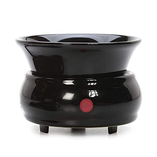 Hosley Black Ceramic Electric Warmer for Fragrance Candle Wax Liquid Potpourri. Ideal for Spa and Aromatherapy. Use Brand Wax Melts Cubes Essential Oils and Fragrance Oils - color: Black