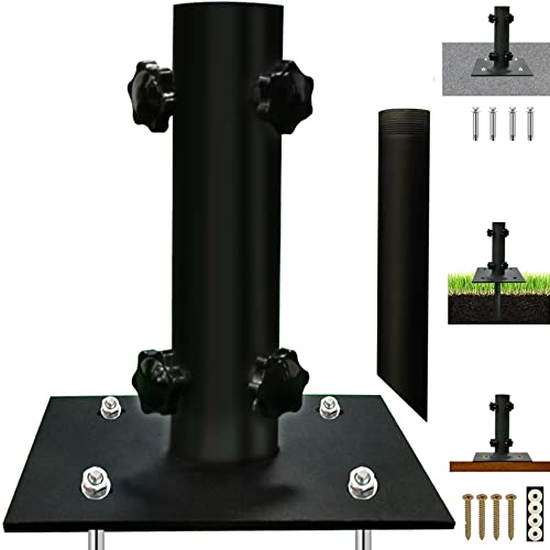 Umbrella Base for Φ1.2''-Φ2.2'' Pole, Patio Umbrella Stand Outdoor | Lawn Design with Ground Spike Fixing, Table Steel Umbrella Base for Multiple Scenes, Garden/Deck/Porch ﻿ ﻿ ﻿ ﻿ ﻿ - size: 1pack
