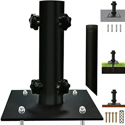 Umbrella Base for Φ1.2''-Φ2.2'' Pole, Patio Umbrella Stand Outdoor | Lawn Design with Ground Spike Fixing, Table Steel Umbrella Base for Multiple Scenes, Garden/Deck/Porch ﻿ ﻿ ﻿ ﻿ ﻿ - size: 1pack