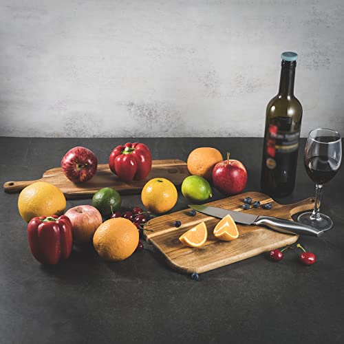 Wood Cutting Board Set with Handle for Kitchen Large and Small Long 2 Packs Acacia Wooden Kitchen Cutting Boards for Meat, Cheese, Bread,Vegetables Fruits- Charcuterie Board Serving Board - style: Small+Large