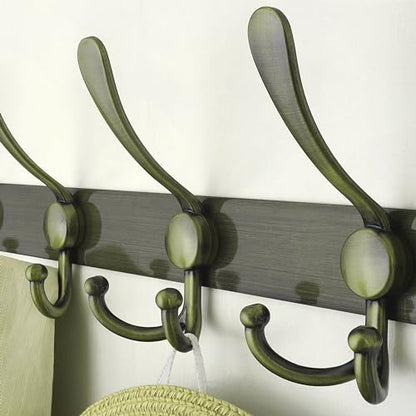 Coat Rack Wall Mount - 38” Long 10-Tri-Hooks Heavy Duty Coat Hanger Rail Wall Hooks for Hanging Coats Hats Clothing Clothes Purse Mudroom Entryway, Bronze - color: Bronze, size: L=38” (1 Pcs)