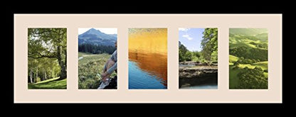 ArtToFrames Collage Photo Frame Single Mat with 5-4x6 Openings with Satin Black Frame and Alabaster mat. - color: 5 - 4x6 - (2159), size: Alabaster