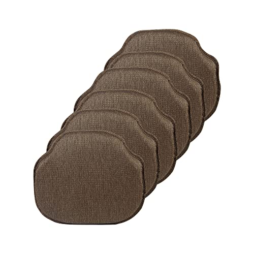 Klear Vu Gripper Omega Non-Slip Windsor Chair Cushions with Skid-Proof Seat Pad for Dining Room, Kitchen, and Office Use, 16x15 Inches, 6 Count (Pack of 1), Chestnut - color: Chestnut, size: 6 Count (Pack of 1)