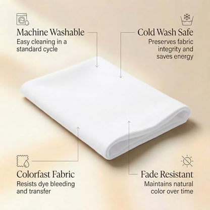 ACCENTHOME Cloth Napkins Set of 6 18x18 inch 100% Cotton Dinner Napkin Washable Hotel Quality Reusable Kitchen & Table Linen for Fall Thanksgiving Family Dinners Weddings & Everyday Use - White | 100% Pure Cotton Napkins, Economy Pack, Multi Purpose Use,