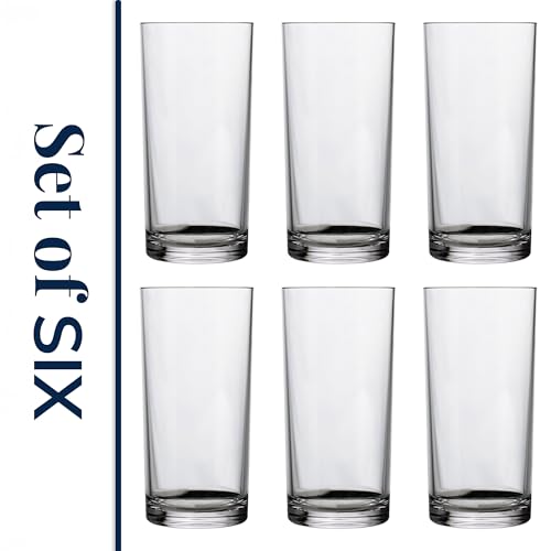 US Acrylic Classic Clear Plastic Reusable Drinking Glasses (Set of 6) 24oz Iced-Tea Cups | BPA-Free Tumblers, Made in USA | Top-Rack Dishwasher Safe - color: Clear, size: Iced-Tea Tumblers