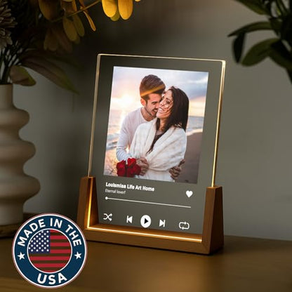 LOUISMIAA Customized Picture Frames with Night Light,Personalized Ptoto Frame Anniversary Birthday Mother’s Day Father’s Day Valentine’s Gifts for Boyfriend Girlfriend Couple Same Day Shipping - color: Style 02