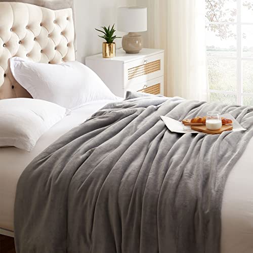 Fleece Blanket King Size Grey Lightweight Super Soft Cozy Luxury Bed Blanket Microfiber - color: Grey, size: King(108"x90")