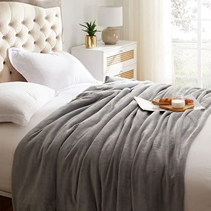 Fleece Blanket King Size Grey Lightweight Super Soft Cozy Luxury Bed Blanket Microfiber - color: Grey, size: King(108"x90")