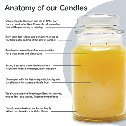 Village Candle Fresh Cut Peony Spring Scented Candle, Large Glass Apothecary Jar, Gift for Mom & Dad, 21.25 oz.