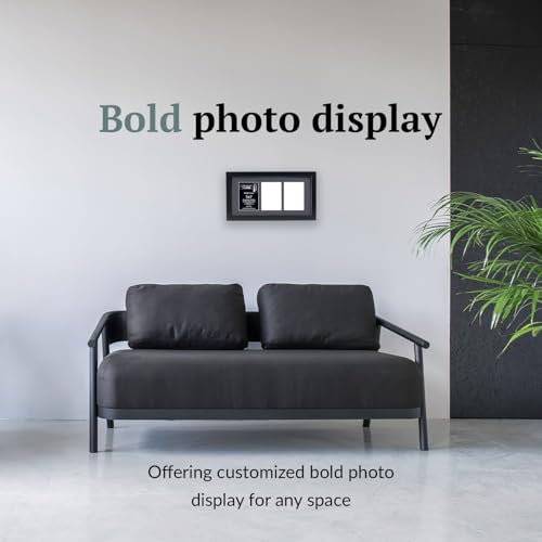 Creative Letter Art - 3 Opening 5x7 Black Picture Frame with 10x20-inch Black Mat Collage including Full Strength Glass, Alphabet Photography - color: 3 opening, size: Black w/ Black