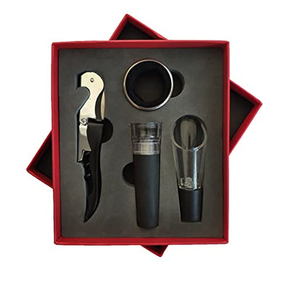Yctze Wine Opener Set, Stainless Steel Rustproof Corkscrew Kit, Packaging Kit, Ideal for Home, Bar, Restaurant, Gifts (Red) - size: Red