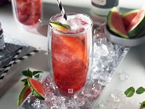 Zwilling J.A. Henckels 39500-120 Double Wall Glasses, 16.5 fl oz (470 ml), Set of 2, Tumbler, Highball, Heat Resistant, Double Wall Construction, Cup - color: Transparent, size: 470ml Tumbler (Set of 2)