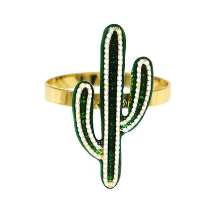 Cactus Mexican Napkin Rings Set of 6 Tropocal Prickly Pear Mexico Napkin Holders for Christmas New Year Cinco De Mayo Holiday Gatherings Desert Wedding Beach Party Dinner Table Decor - style: Cactus