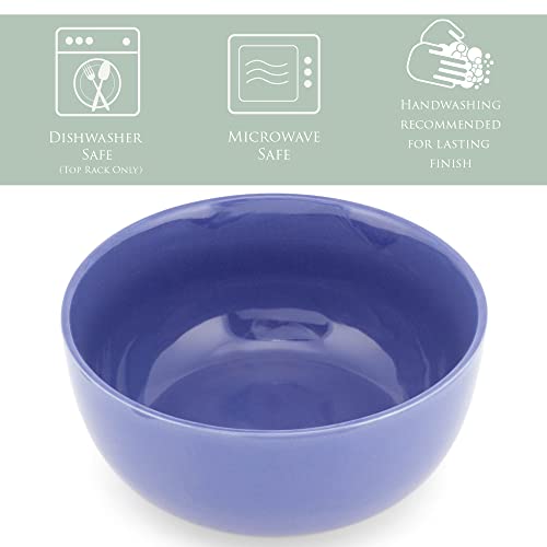 Elanze Designs Bistro Glossy Ceramic 6.5 inch Dinnerware Bowls Set of 4 - Perfect for Everyday uses from Soup, Pasta, Salad, Cereal, Ice cream, Ramen and Pho, Violet Purple - color: Violet Purple, style: 6.5 inch Soup