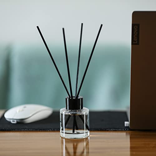 4PCS Refillable Fragrance Glass Diffuser Bottles with 20pcs Reeds Sticks & Black Caps & Funnel, Diffuser Jars for Home Oil Fragrance Decoration Girl Women Gift (50ML) - size: 50ML