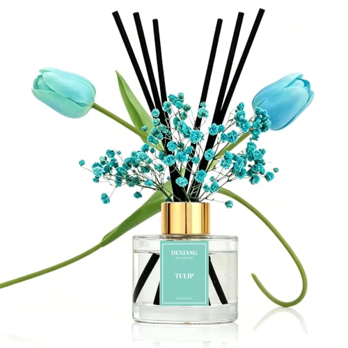 Reed Diffuser Set, Tulip 3.38 fl oz Oil Diffuser Home Fragrance Bathroom Decor - color: Transparency