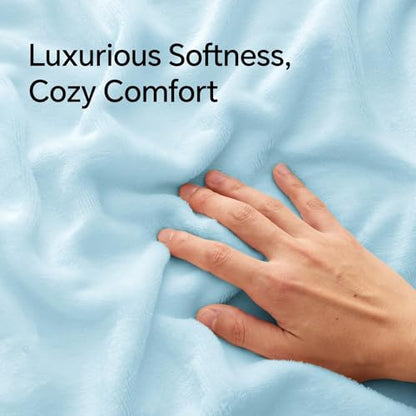 BEDELITE Flannel King Size Pillow Cases Set of 2, Blue, 20x36 Inches | Super Cozy Fuzzy Velvet Pillow Shams with Zipper Closure, Soft Fleece Pillowcases for Bedroom, Sofa, Couch, All-Season Use - color: Blue, size: 36" x 20" (Pack of 2)