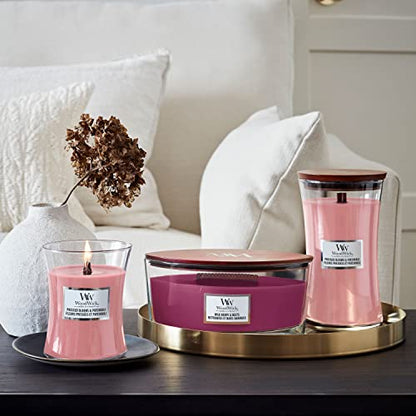 WoodWick Ellipse Scented Candle with Crackling Wick | Pressed Blooms & Patchouli | Up to 50 Hours Burn Time - color: Pressed Blooms, style: ELLIPSE