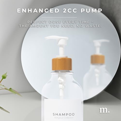 MaisoNovo Hand and Dish Soap Dispenser for Kitchen Set of 2-16.9oz Clear Dish and Hand Soap Dispenser Set for Kitchen - Clear Plastic Bottles x 2 with White Bamboo Pumps & Tray - color: Plastic Clear Bottles/White Bamboo Pumps