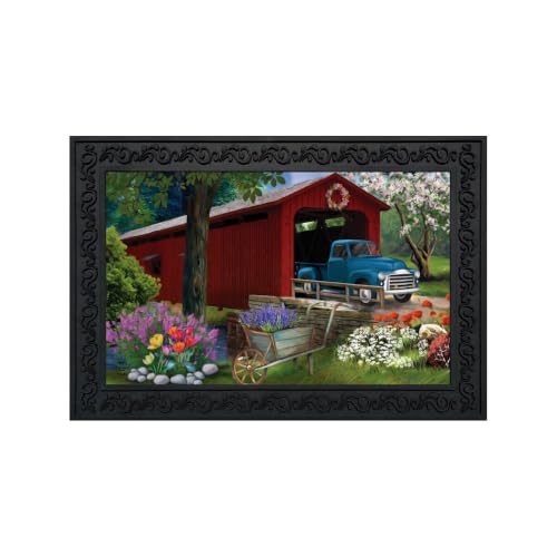 Briarwood Lane Doormat 30x18 Indoor Outdoor Bridge in Bloom Spring for Spring Doormat - color: Bridge in Bloom