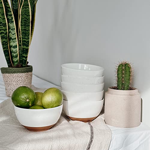 Mora Ceramic Small Dessert Bowls - 16oz, Set of 6 - Microwave, Oven and Dishwasher Safe, For Rice, Ice Cream, Soup, Snacks, Cereal, Chili, Side Dishes etc - Microwavable Kitchen Bowl, Vanilla White - color: Vanilla White