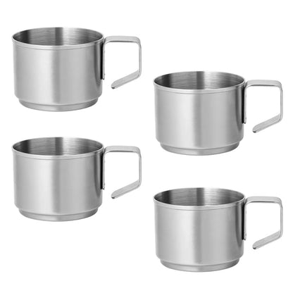 ZPUFAW 4Pcs Espresso Cups 4 oz Expresso Shots Cups 18/8 Stainless Steel Coffee Cups Set of 4