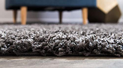 Unique Loom Solid Shag Collection Area Rug (2' x 3' 1" Rectangle, Graphite Gray) - color: Graphite Gray, size: 2' x 3'1" (Rectangular)