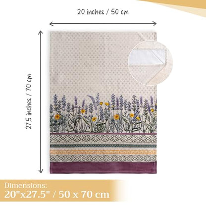 Maison d' Hermine Kitchen Towels Set of 3 Reusable 100% Cotton 27.50" x 20" | Cloth Tea Dish Towels Absorbent with Hanging Loop for Kitchen Dining Party Wedding Hotel Home Spring Summer - Fanny Lavender - color: 014 - Fanny Lavender