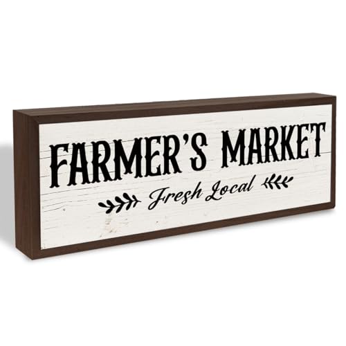 Country Style Wall Decor, Farmer's Market Sign, Decorative Wooden Wall Plaque, Farmhouse Home Decor, Funny Kitchen Signs, Housewarming Gift 9.5x3.1x1 inches - color: style 25