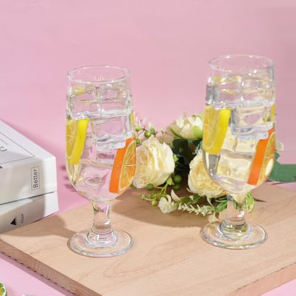 CHLJAR 10oz Water Goblets Set of 6, Clear Goblet Glasses Set for Home Bar, Wedding, Party, Elegant Design for Iced Tea, Sangria, Juice, Dishwasher Safe, Perfect for Daily Use Special Occasions - size: 10oz