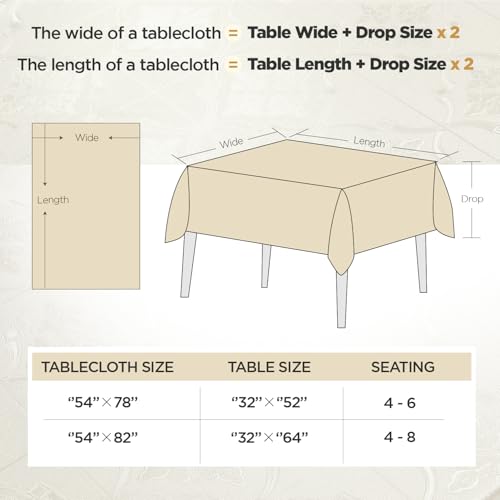 Rectangle Gold Tablecloth Heavy Duty Vinyl Tablecloths Waterproof Oil-Proof PVC Table Cloth Durable Wipeable Plastic Table Cover for Dining Camping Indoor and Outdoor (Gold Royal Moti,54" X 78") - color: Gold Royal Motif