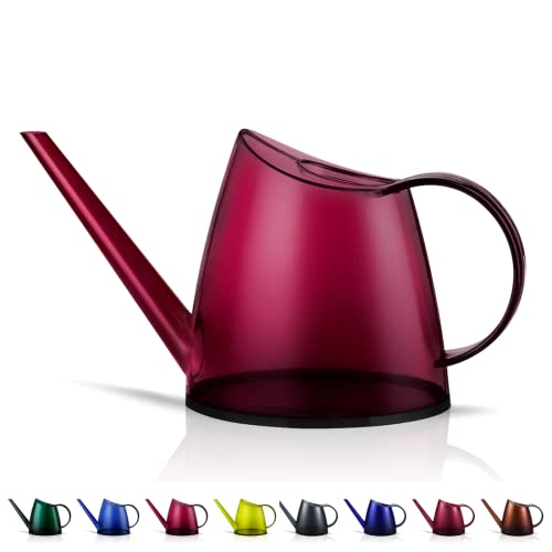 Small Indoor Plant Watering Can Long Spout 1.4L Red | Long Spout Prevents Spills Fits 5 Potted Bonsais Ergonomic Grip Precise Control Stylish Nordic Vibe Decor - color: Red