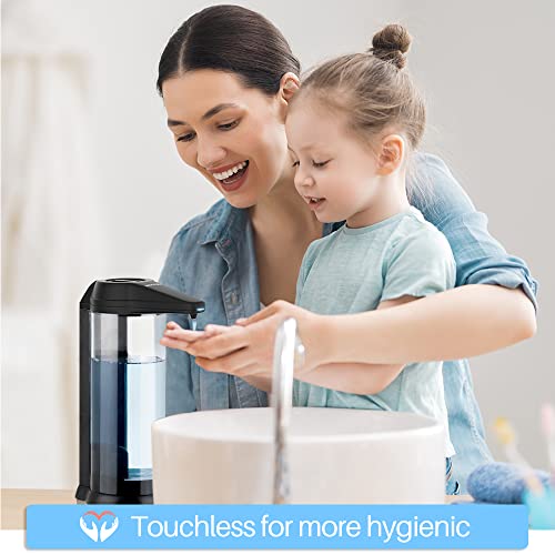 Secura 17oz Automatic Liquid Soap Dispenser, Touchless Battery Operated Hand Soap Dispenser with Adjustable Soap Dispensing Volume Control Dial, Personal Care Dispenser (Black) - color: Black, size: 500ml