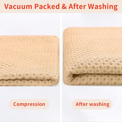 Homaxy 100% Cotton Waffle Weave Kitchen Dish Cloths 18-Pack, Apricot | 12 x 12 Inches, Ultra Soft Absorbent Dish Towels, Quick Drying Dish Rags with Hanging Loop - color: Apricot, size: 12 X 12 - 18 Pack