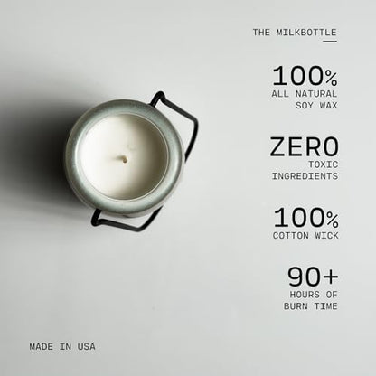 Milkhouse Tobacco & Honey Soy Candle, 14 oz Milkbottle, 90+ Hr Burn | Clean-Burning, Soy Wax, Cotton Wick, Made in the USA - size: 14 oz