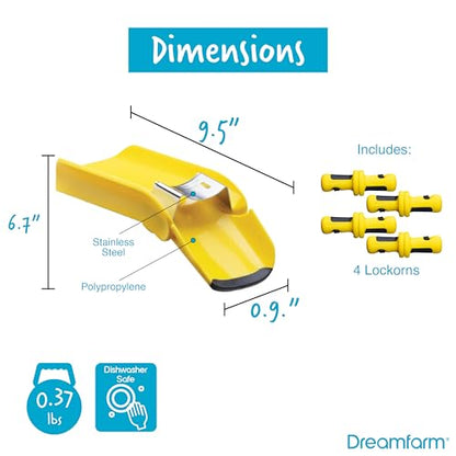 Dreamfarm Corn Accessories Set - Corpeel & Lockorns - Foldable No-Mess Corn Peeler & 4 Pairs of Interlocking Cob Holders, Stainless Steel & BPA-Free Kitchen Gadget Duo for Grilling & Food Prep