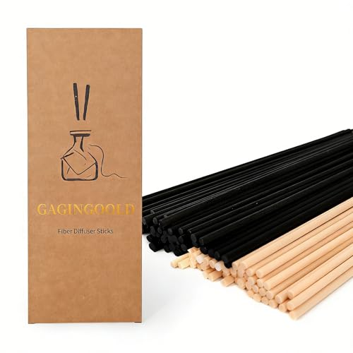 100 PCS Reed Diffuser Sticks, 11 Inch Fibre Diffuser Replacement Stick for Essential Oil Diffuser Refill, 4 mm Thick Aroma Diffuser Sticks for Home Office Bathroom Bedroom, Black & Primary - color: Black & Primary