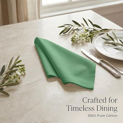 Urban Villa Cloth Napkins Cotton 20x20 (Set of 12) Geen - color: 020 Green, size: 20" x 20" (Set of 12)